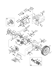 Drive System Diagram and Parts List for 3X26-INCH31AH55TA (31AH55TA710-31AH55TA756)(2013) Cub Cadet Snow Blower
